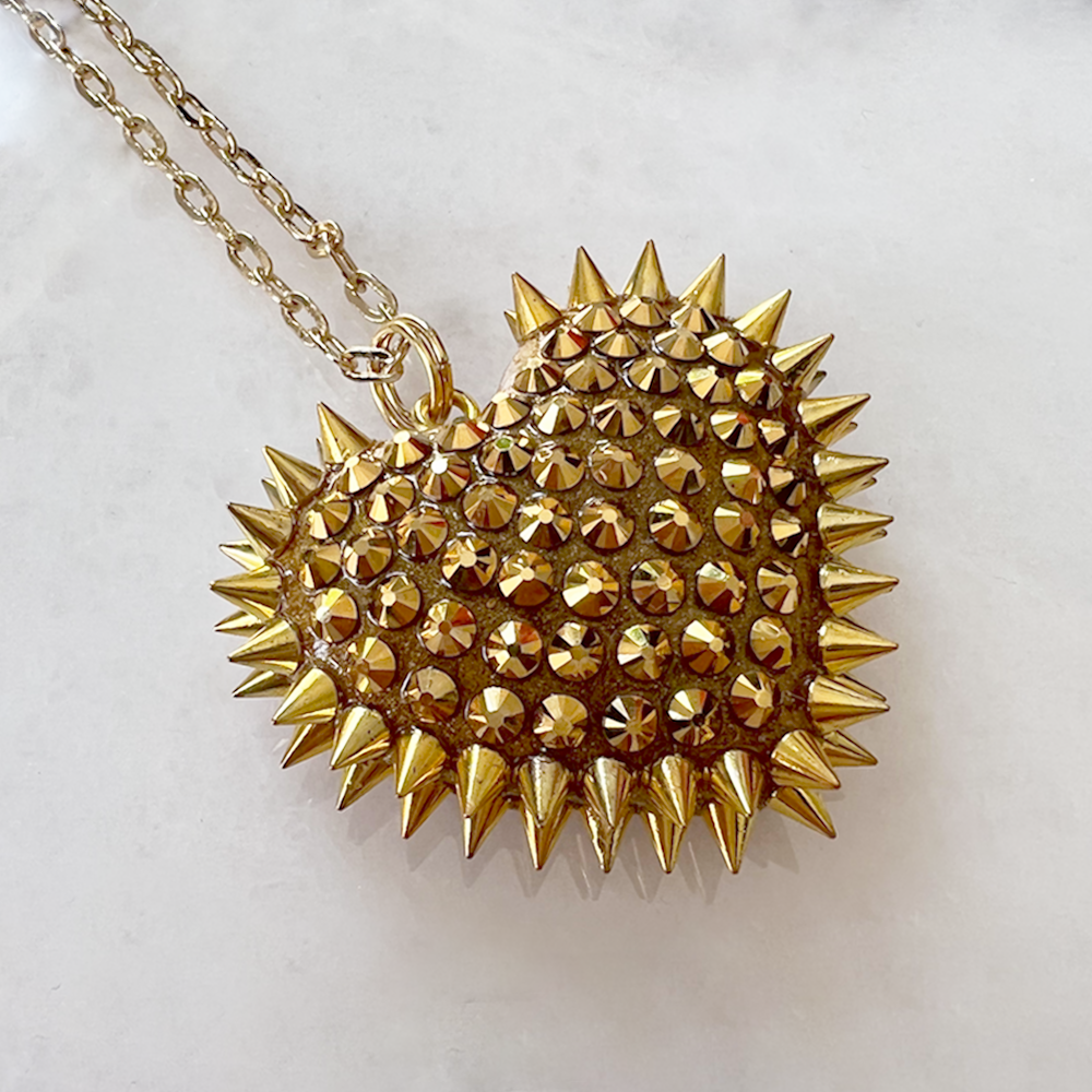 Mini Spiked & Paved Heart | Gold