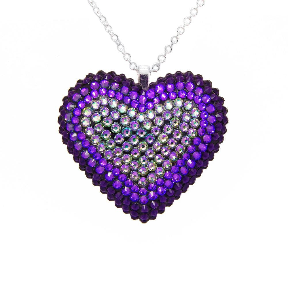 Pavéd Heart Necklace | Ultraviolet