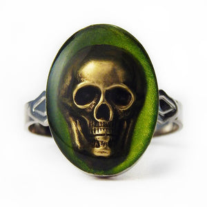 Green memento Lori skull ring