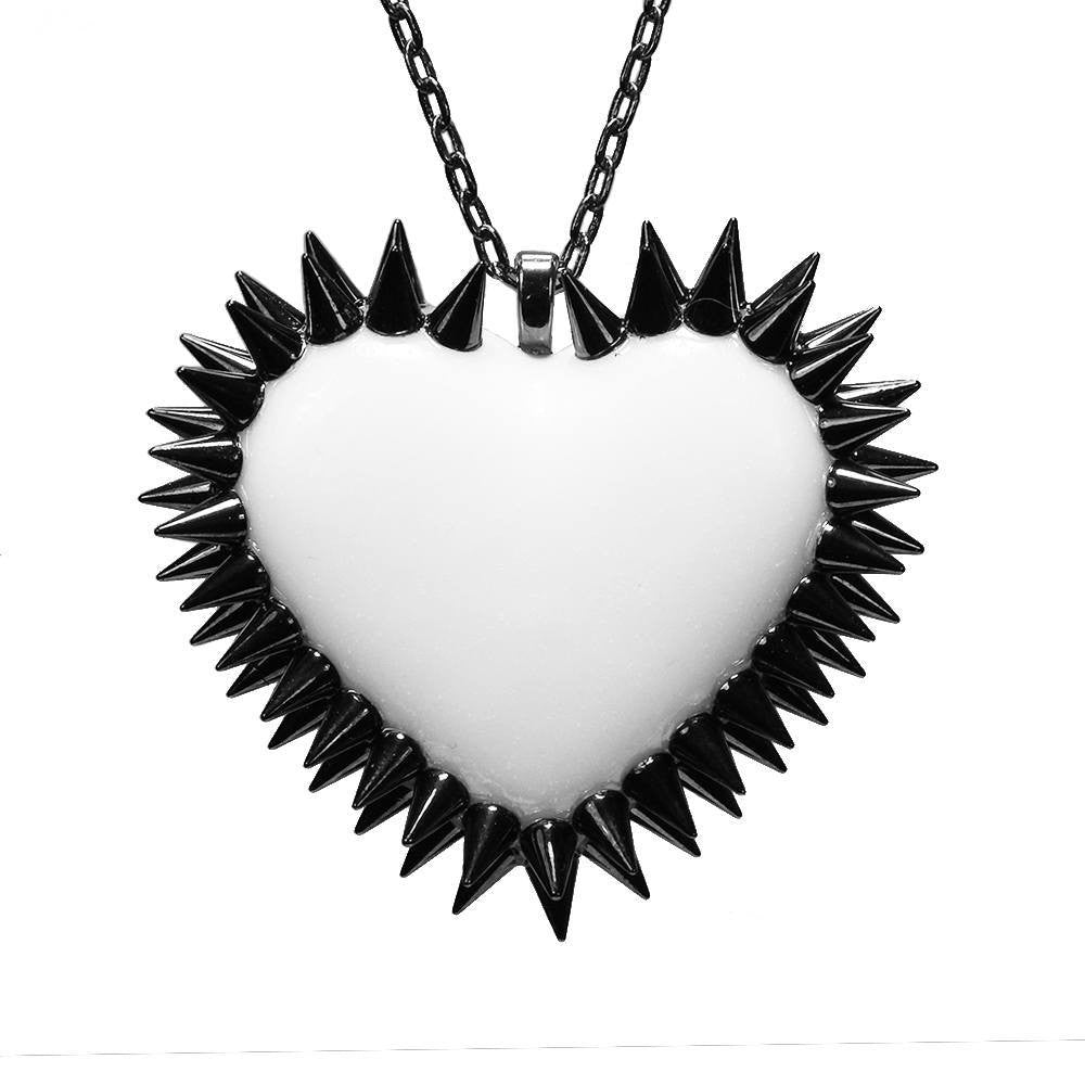 Double Edge Spiked Heart Necklace