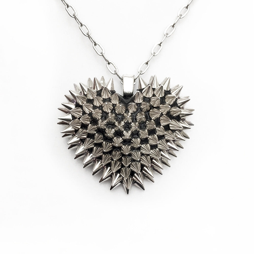 Mini Spiked Heart Necklace