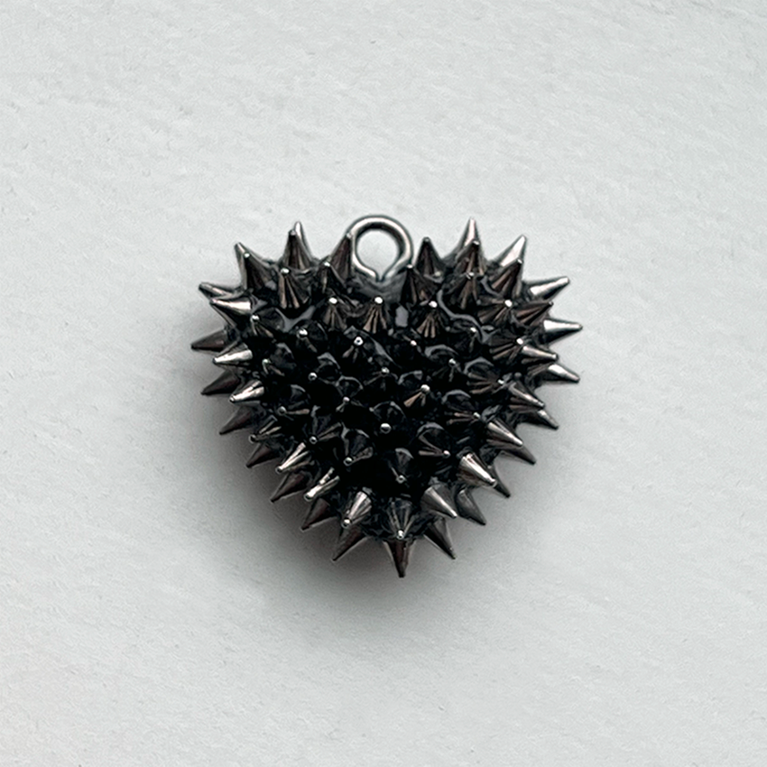 Micro Spiked Heart Necklace