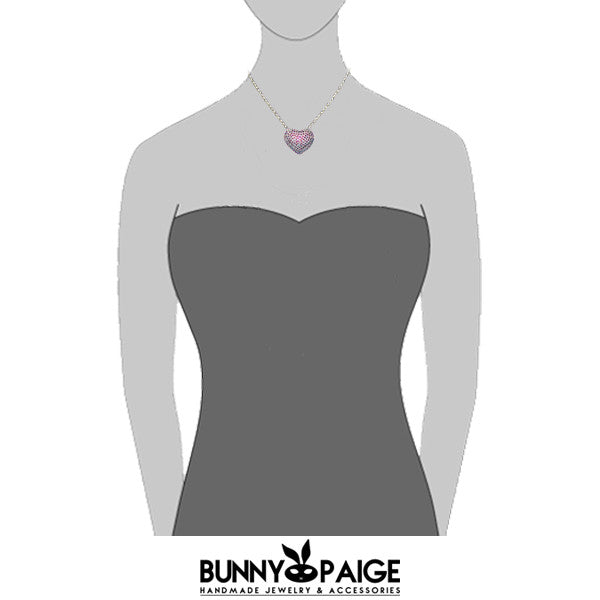Mini Pavéd Heart Necklace in Aurora