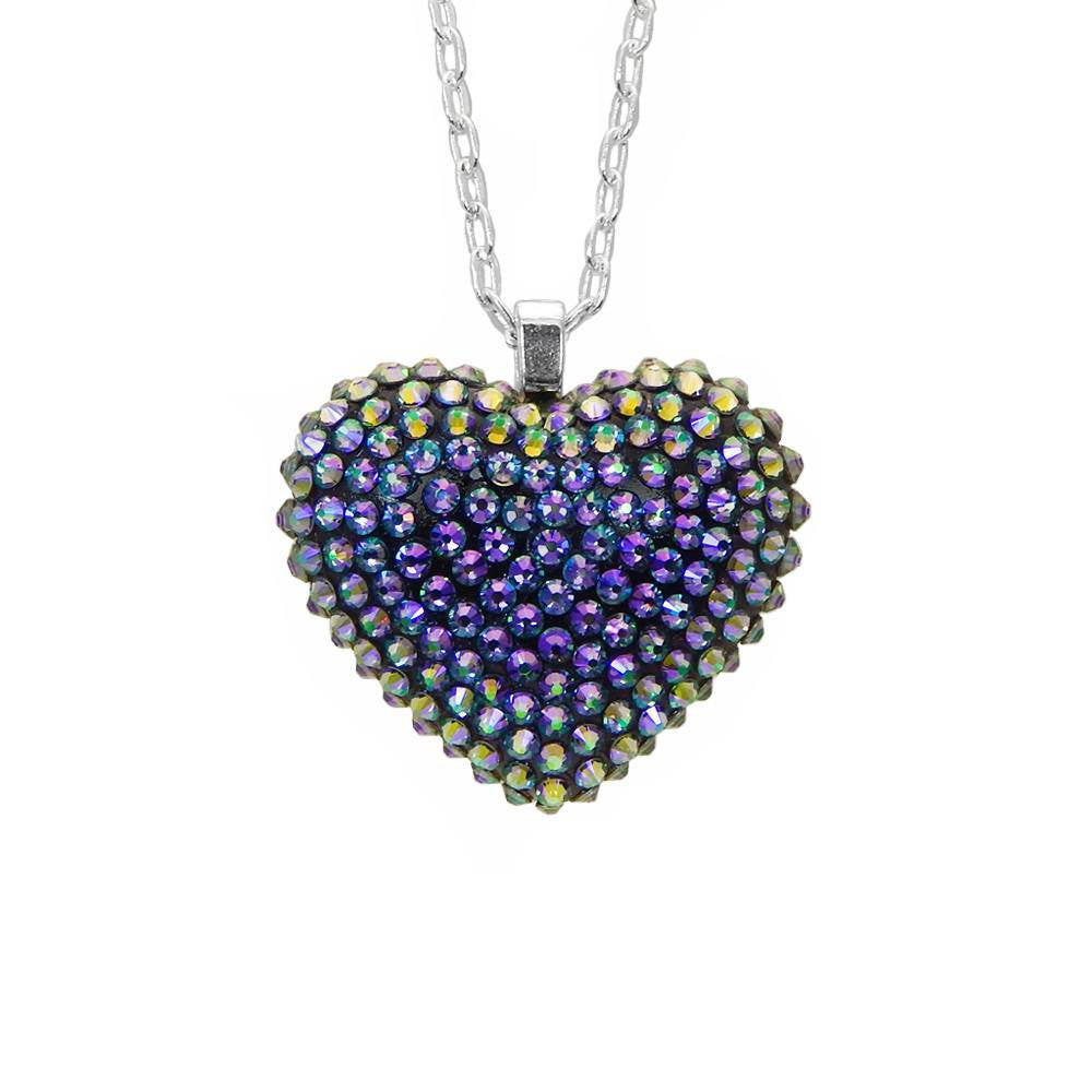 Mini Pavéd Heart Necklace in Paradise