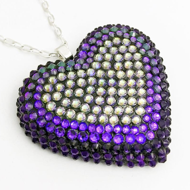 Pavéd Heart Necklace | Ultraviolet