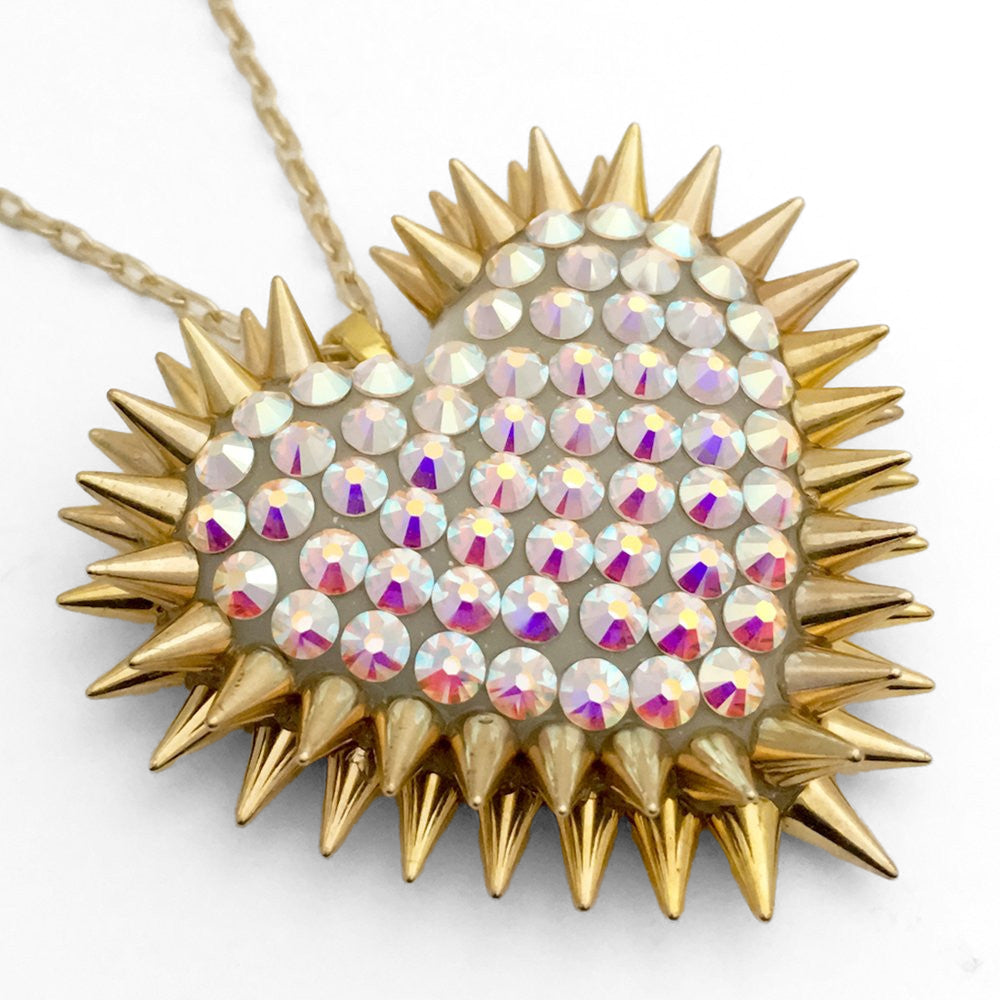 Classic Spiked & Paved Heart Necklace | Aurora