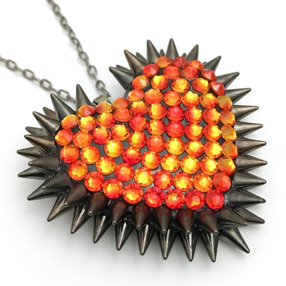 Fiery Ember Spikeheart Crystals & Black Spikes | Bunny Paige Swarovksi 