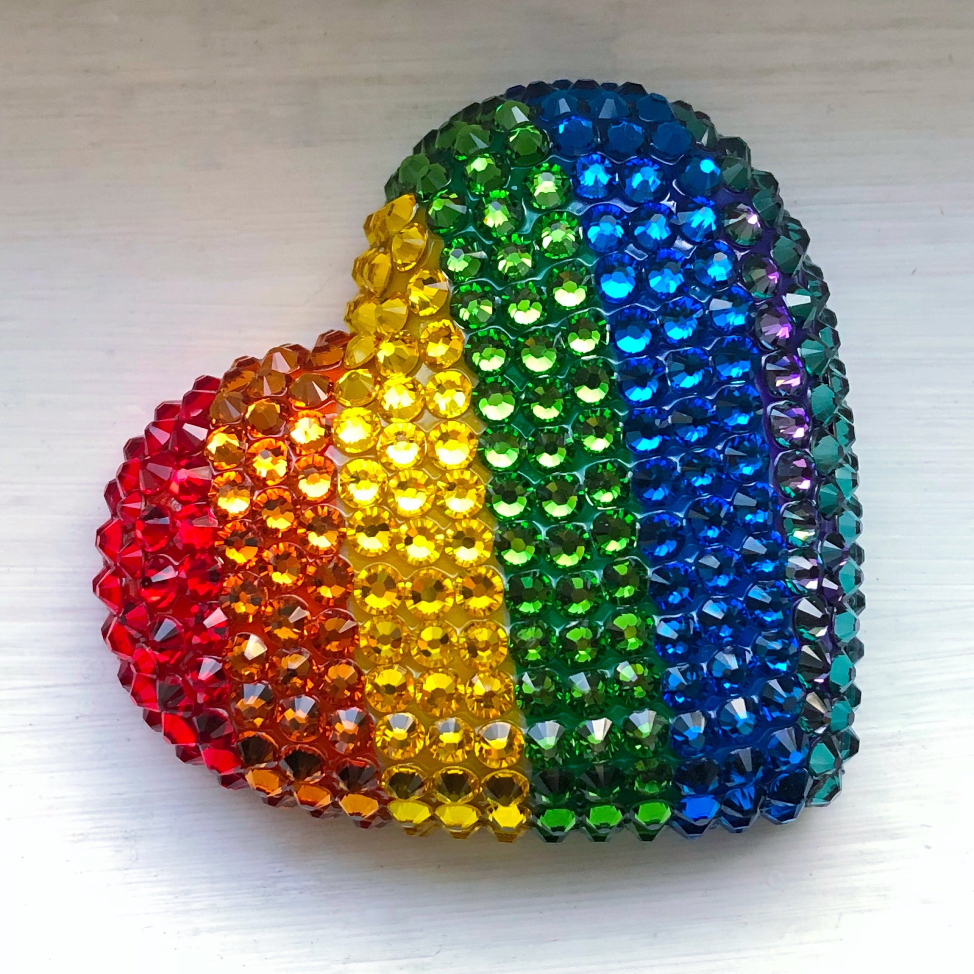 Pavéd Heart Necklace | Rainbow