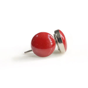 Cherry red resin studd earrings.