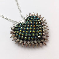 iridescent green spikeheart | bunny page swarovski crystals